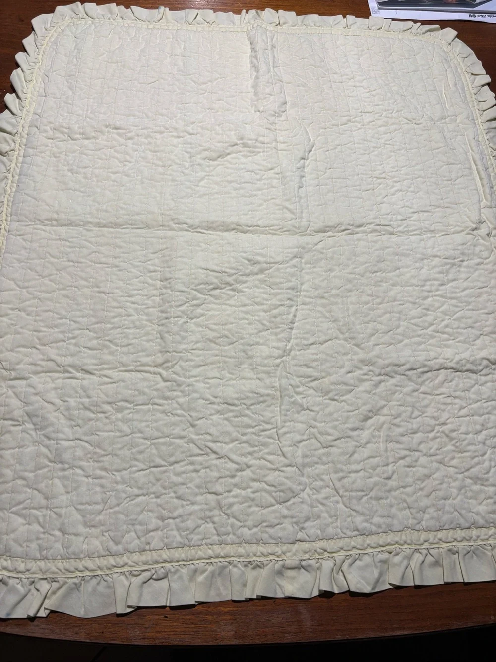 vintage hand-embroidered baby quilt now I lay me down to sleep Yellow Trim 35x40